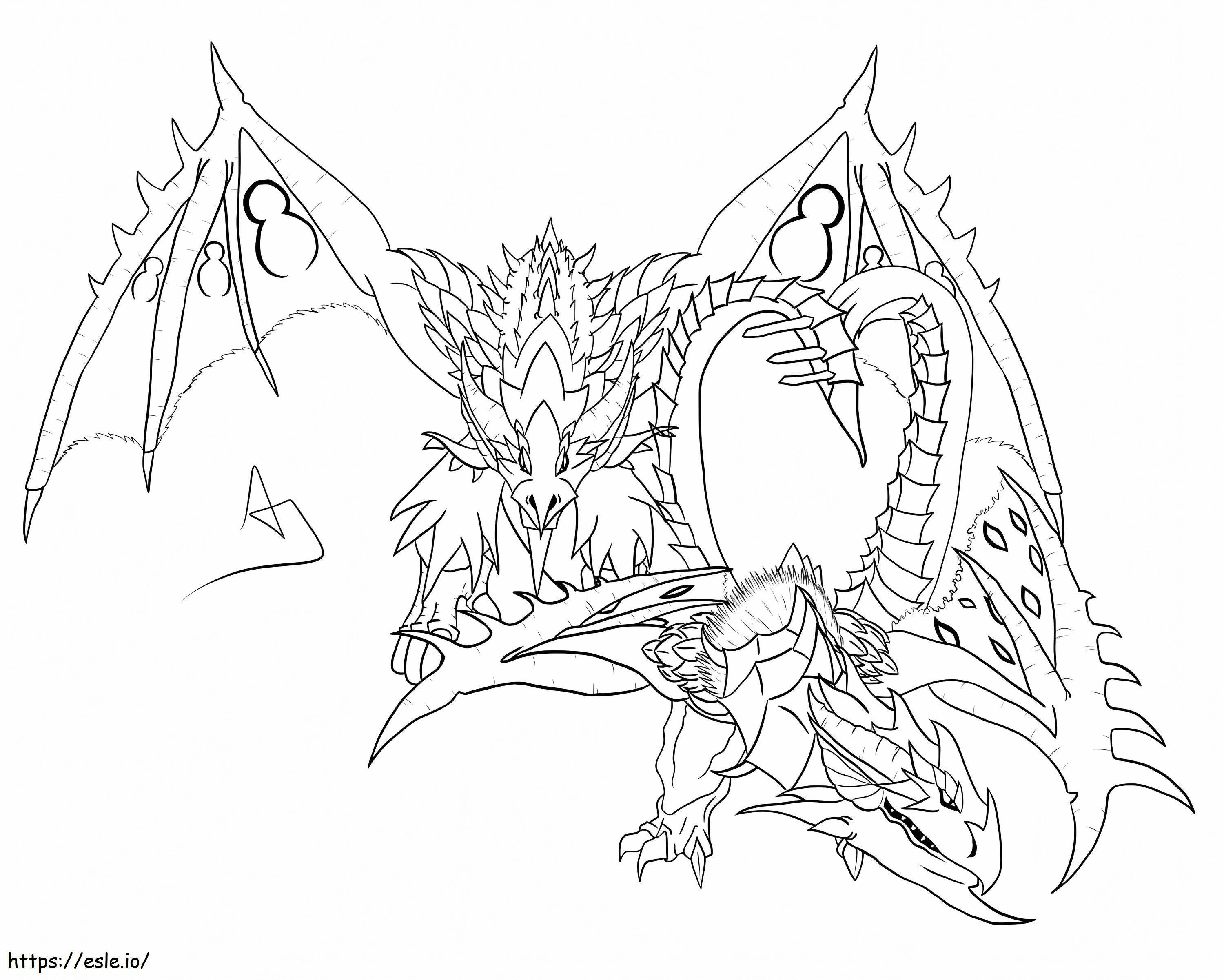 Tathian And Rathalos coloring page