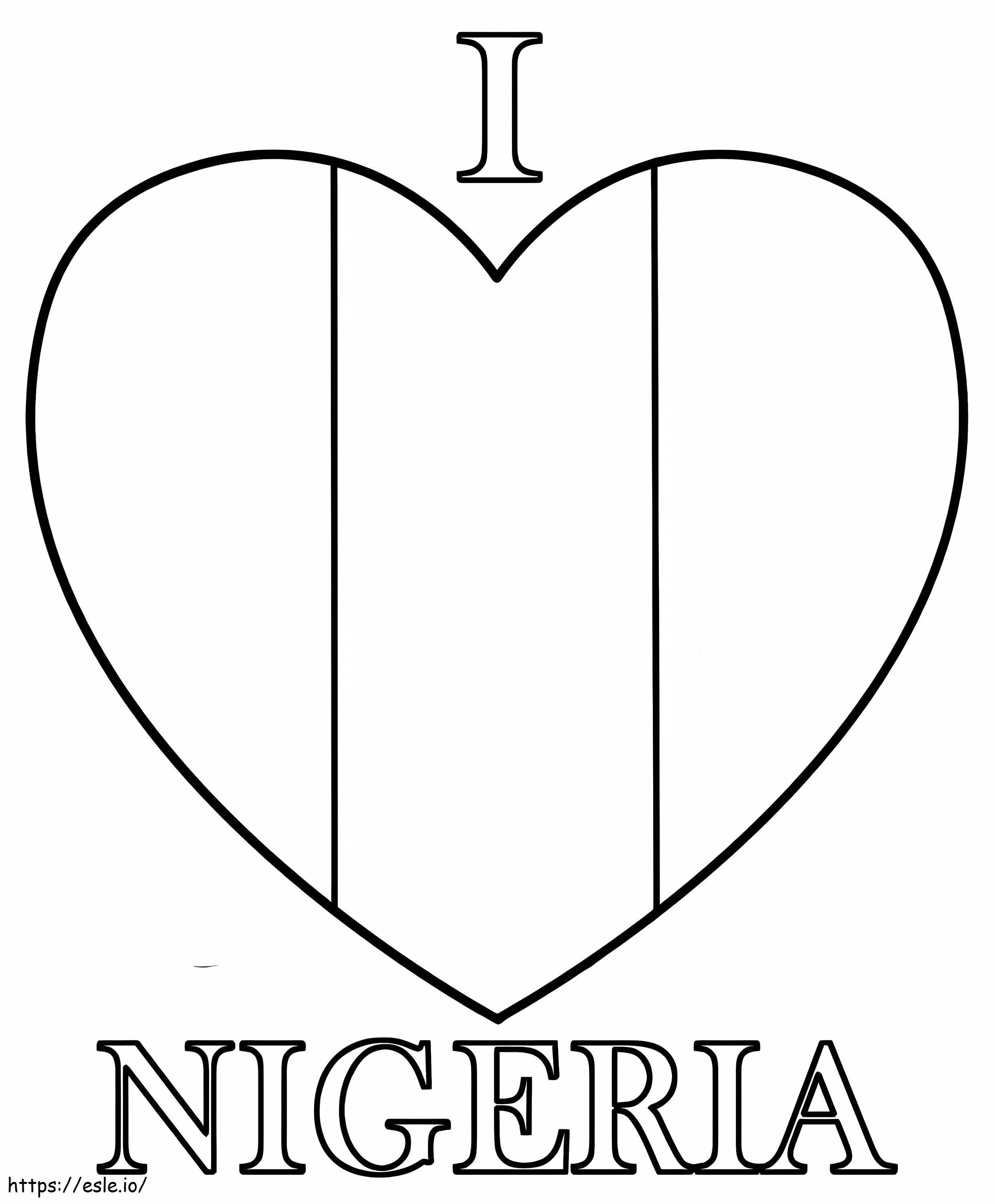I Love Nigeria coloring page