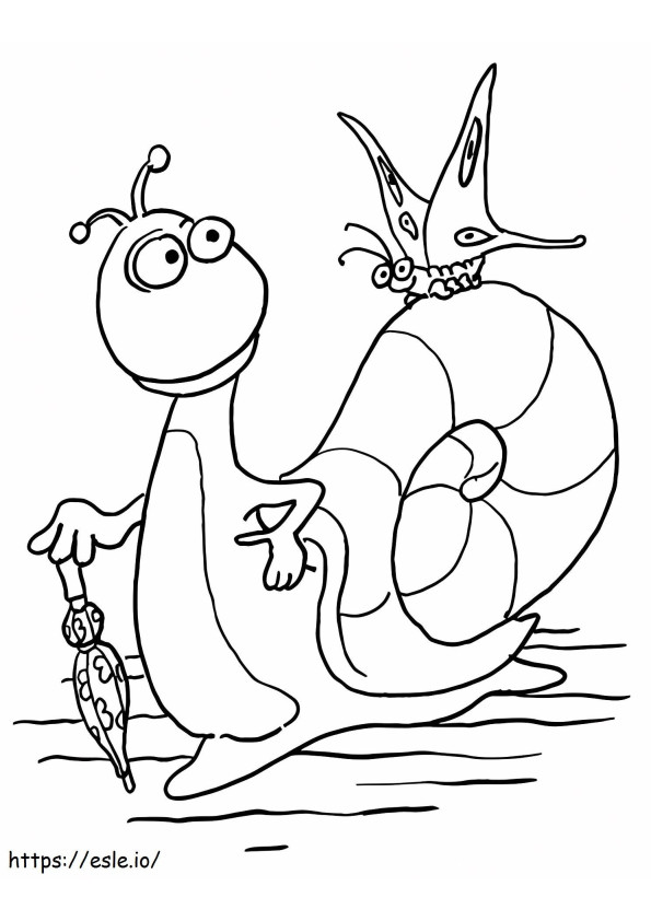 1559549330 Snail With Butterfly A4 coloring page