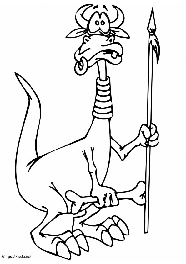 Dragon With Bone And Spear coloring page