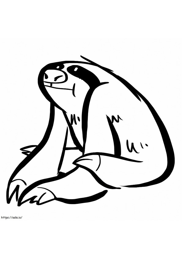 Adorable Sloth coloring page