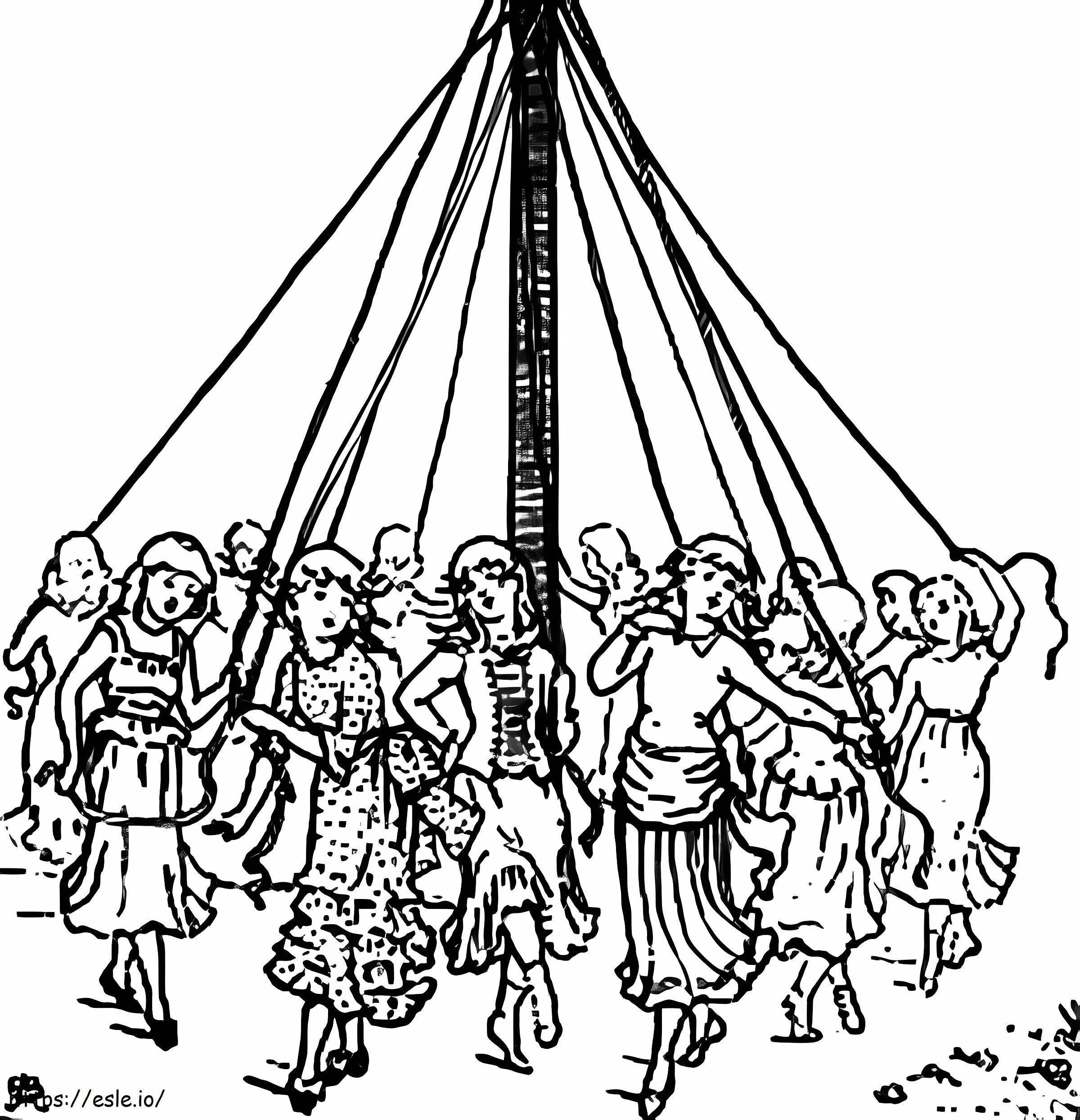 Free Maypole To Color coloring page