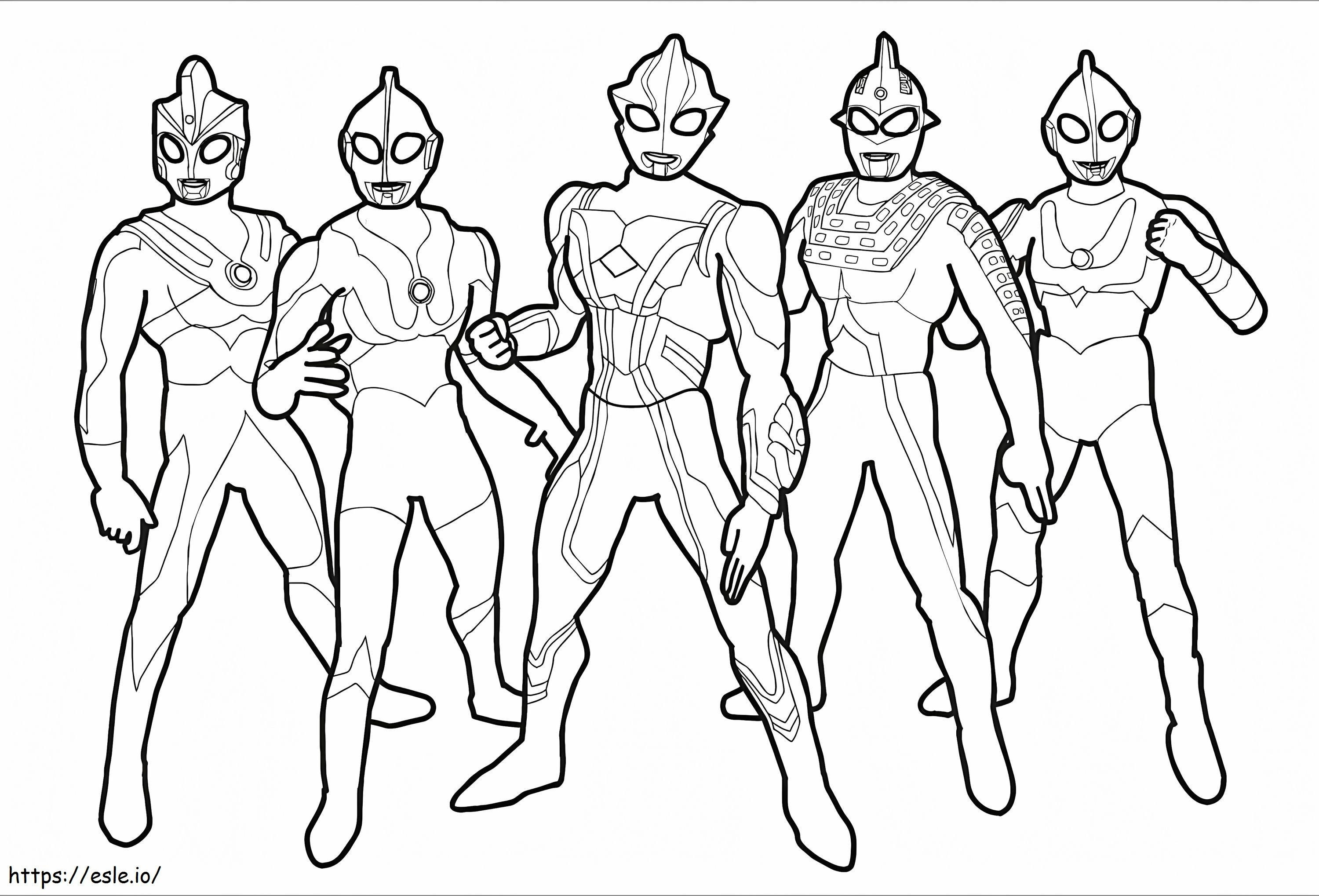 Equipe Ultraman para colorir