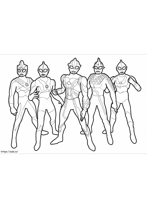 Squadra Ultraman da colorare