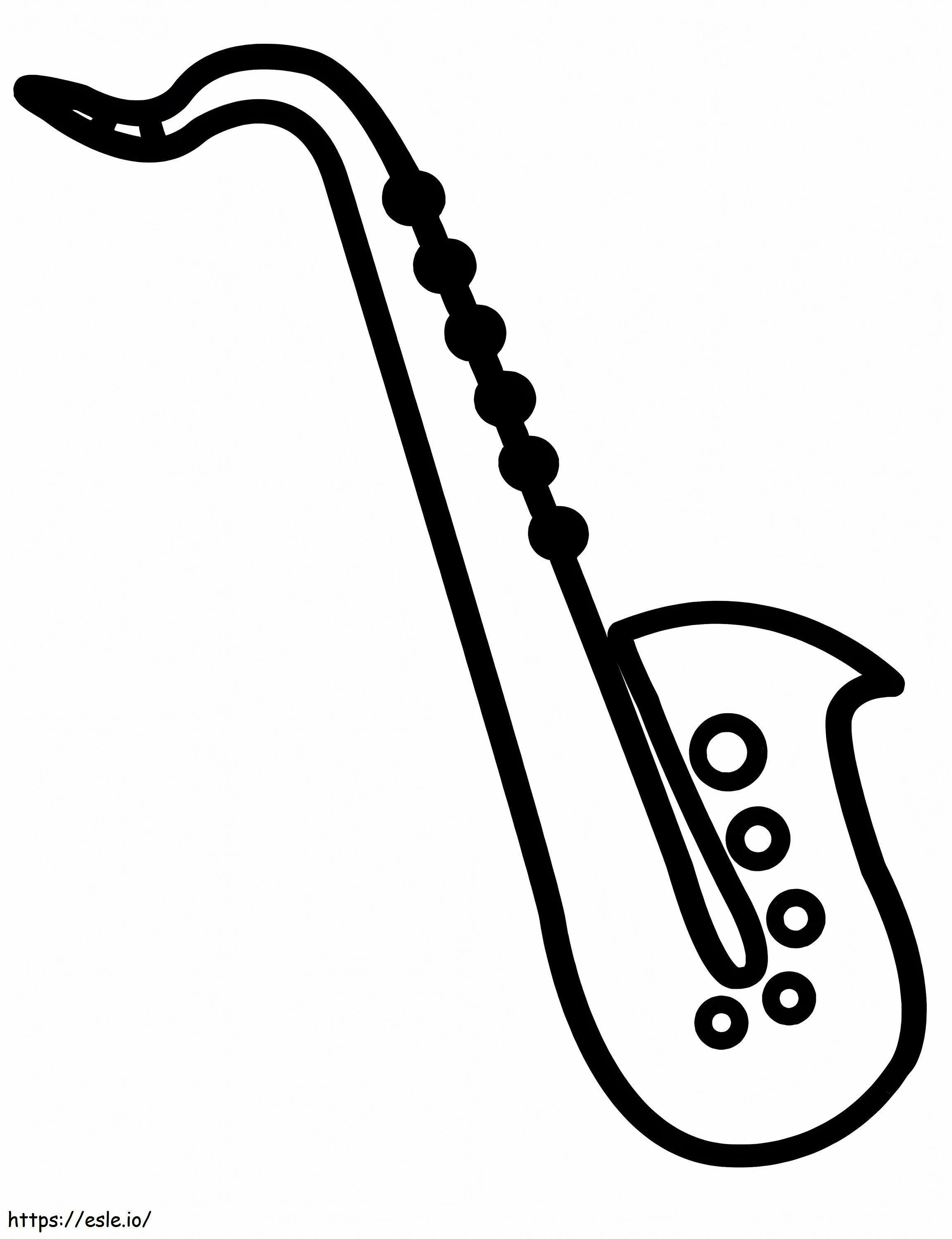 Desenho simples de saxofone para colorir