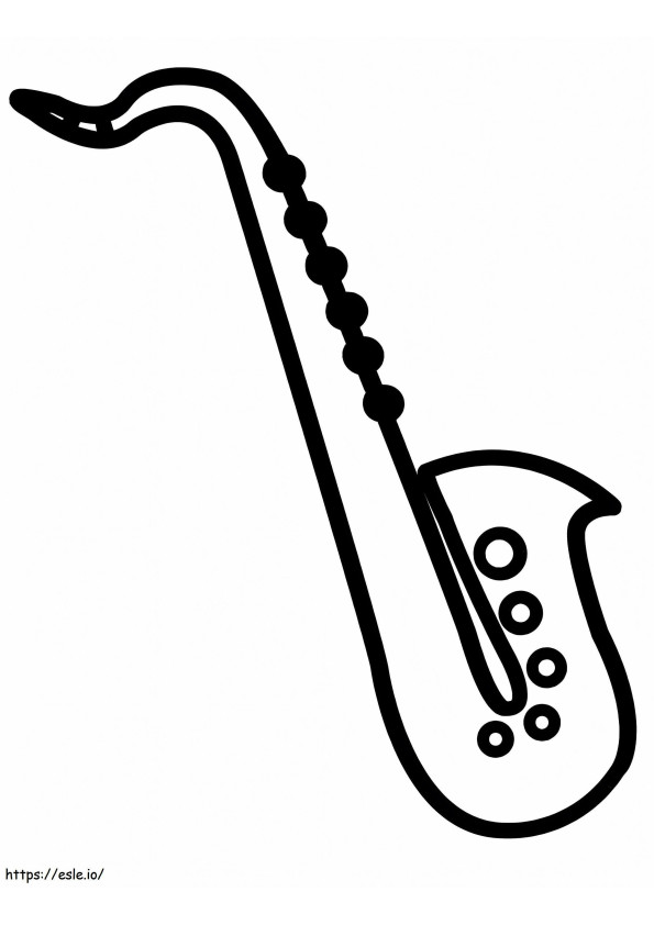 Dibujos animados de saxofón simple para colorear