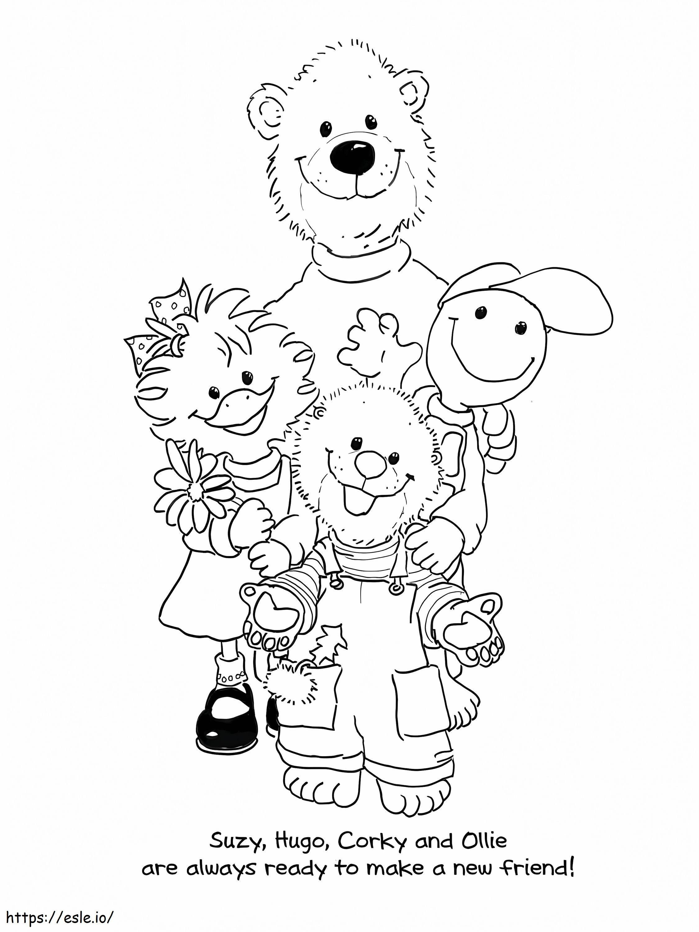 Personajes del zoológico de Suzy 4 para colorear