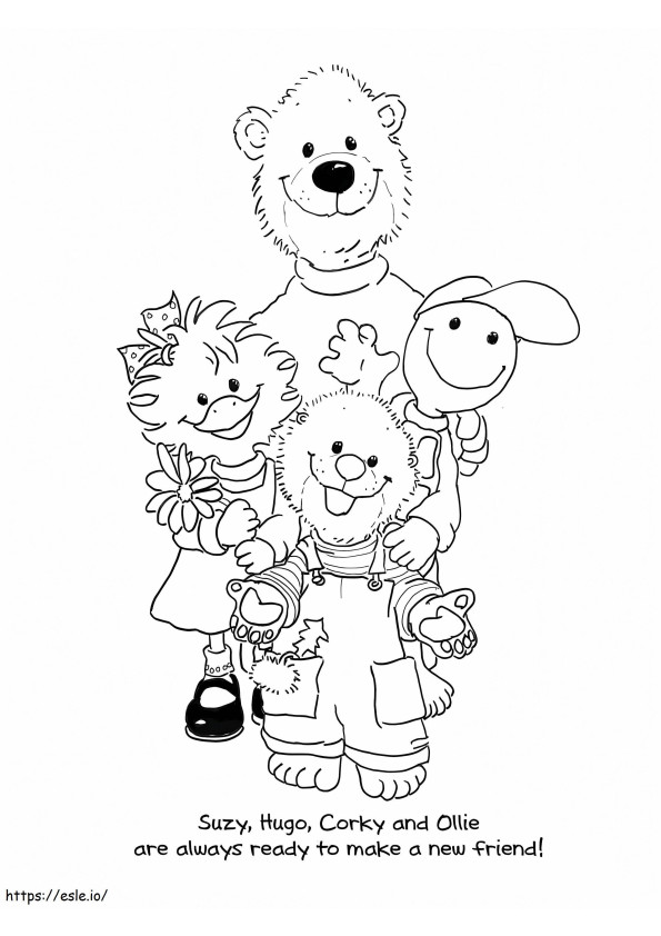Personajes del zoológico de Suzy 4 para colorear