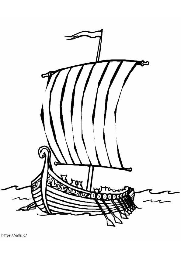 Barcă vikingă de colorat