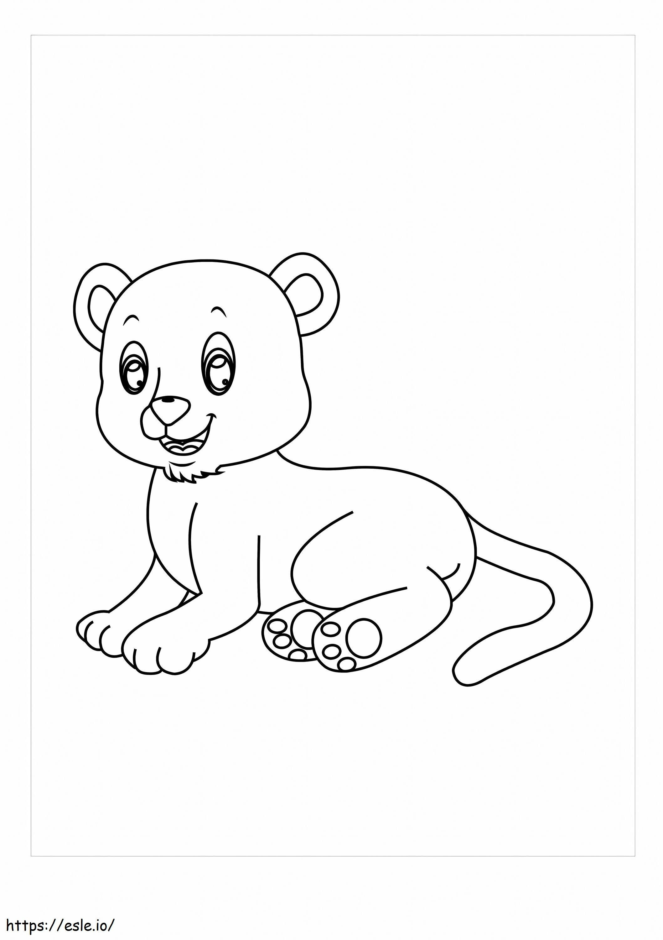 Coloriage Bébé Puma Assis à imprimer dessin