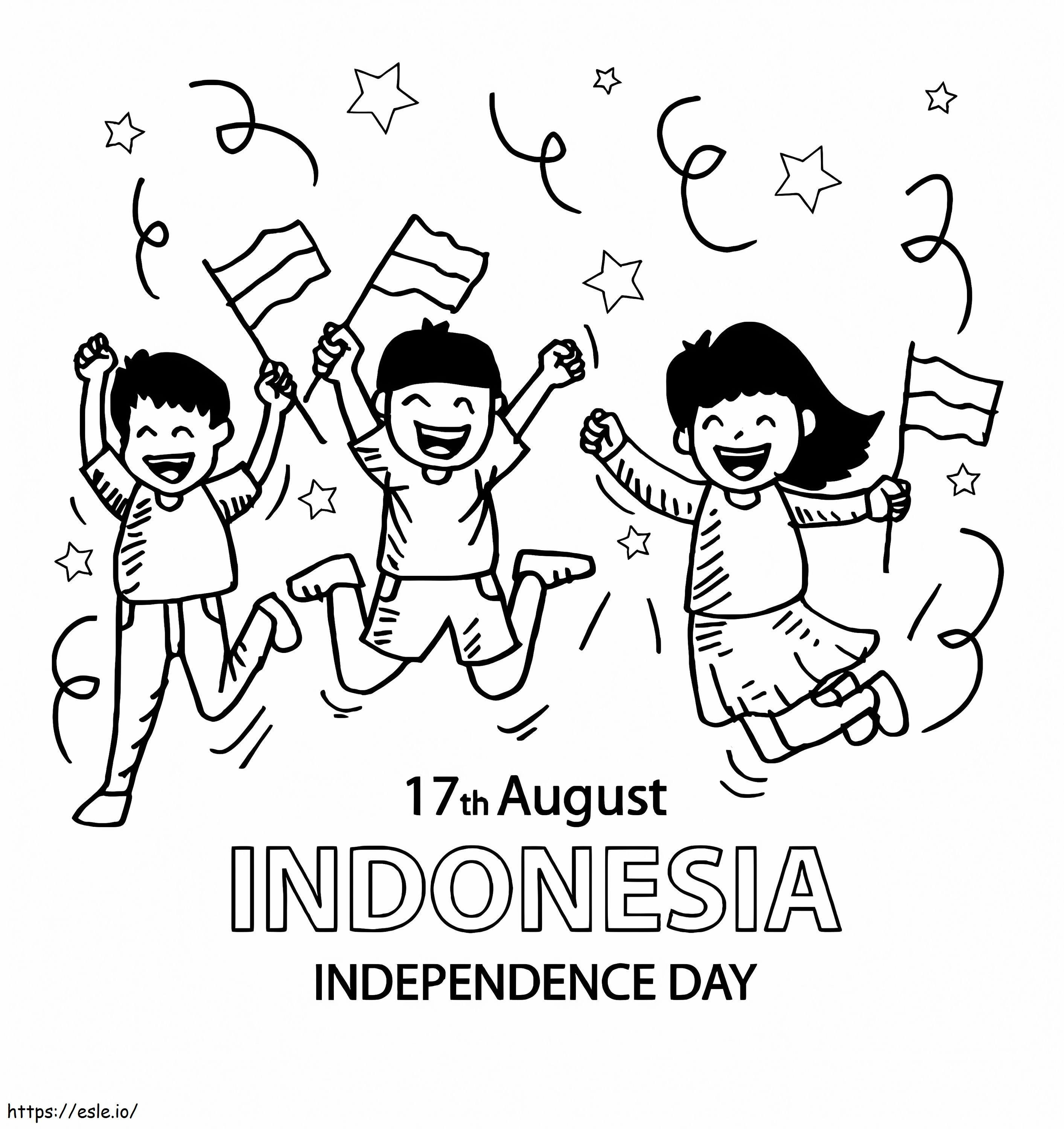 Independence Day Of Indonesia coloring page