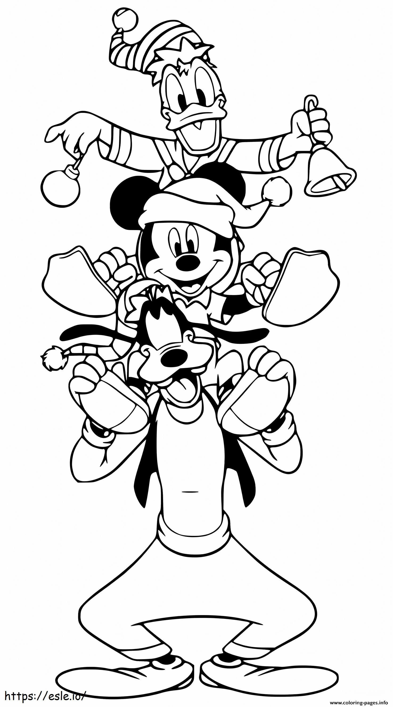 Mickey Donald Goofy Torre coloring page