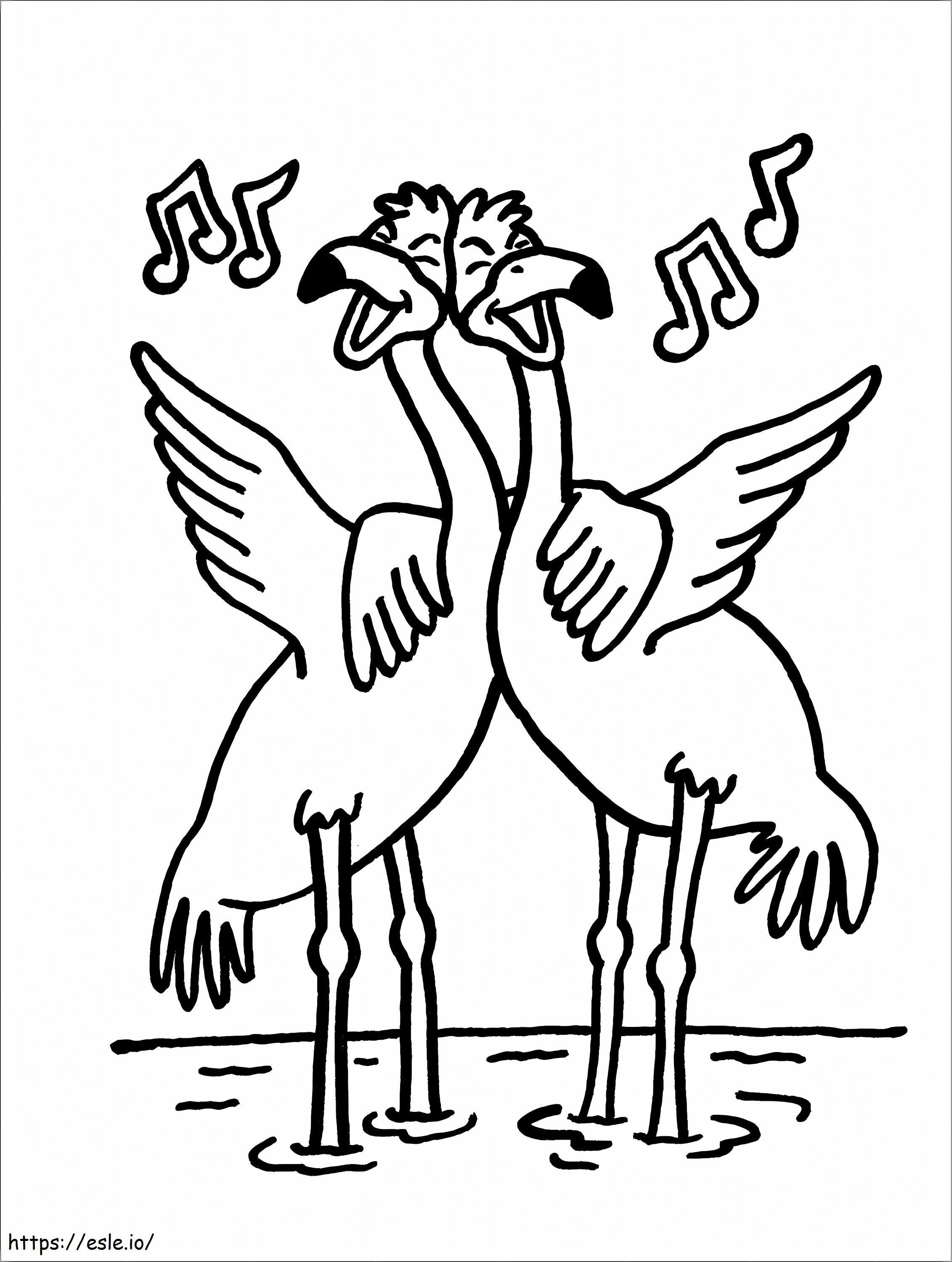 Two Funny Storks coloring page