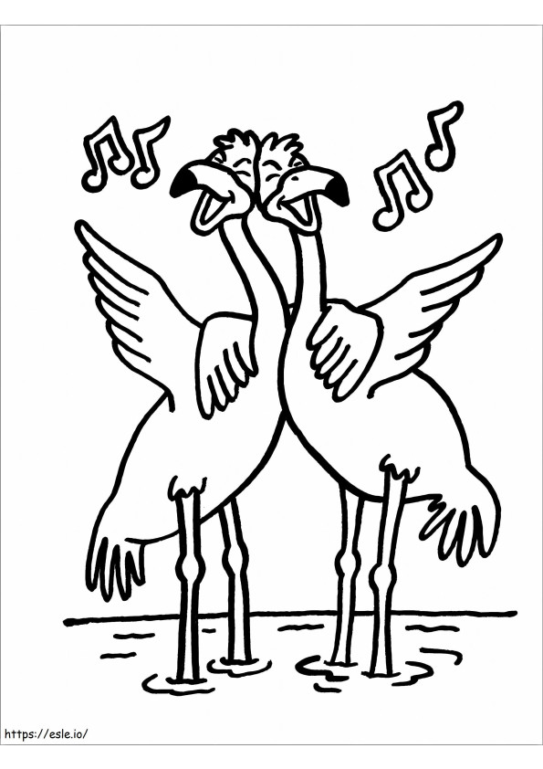 Két vicces gólya kifestő