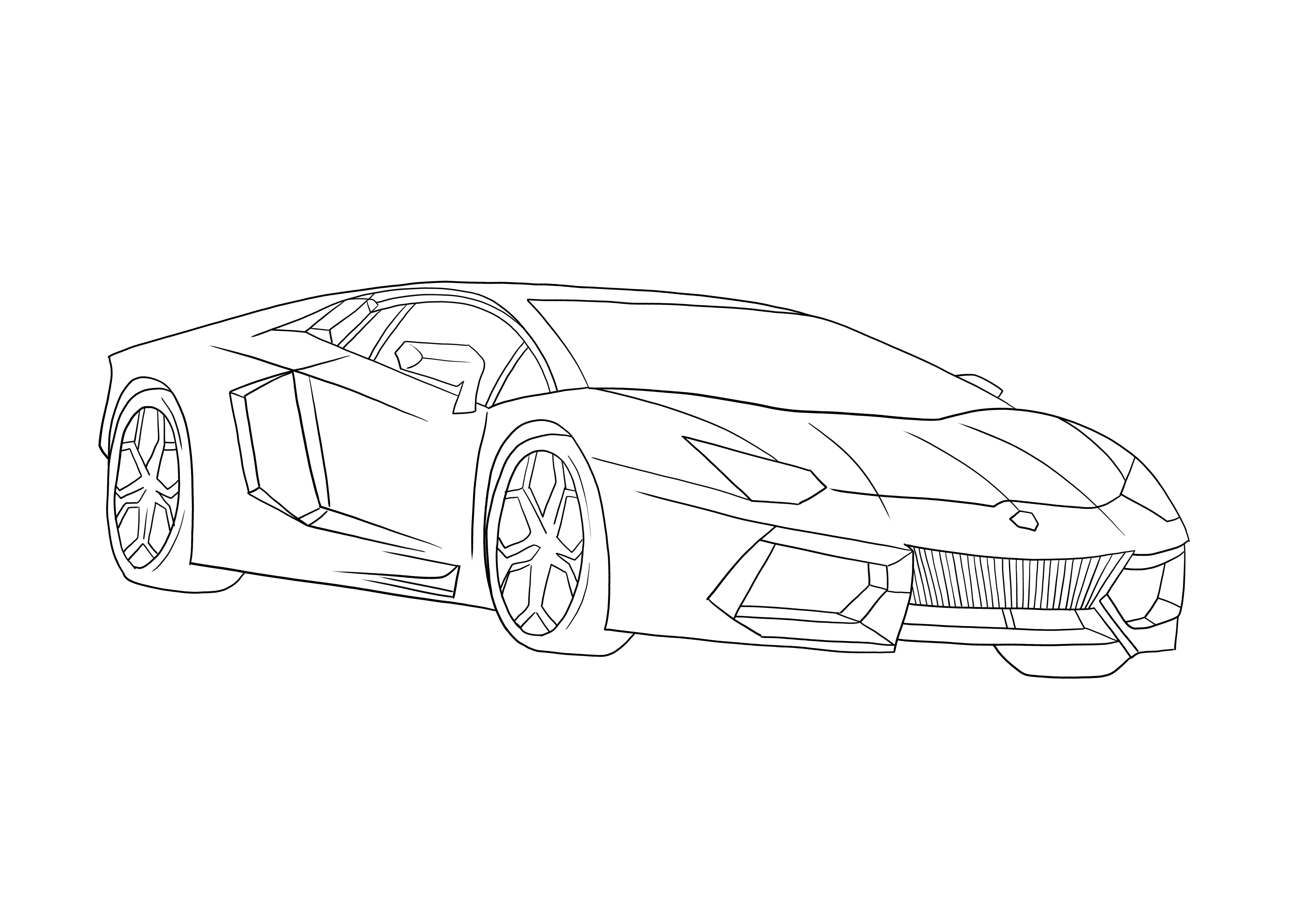 Colorazione veloce della Lamborghini Aventador e stampa gratuita