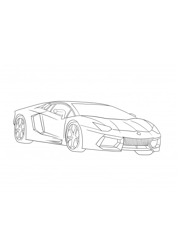 Fast Lamborghini Aventador coloring and free printing