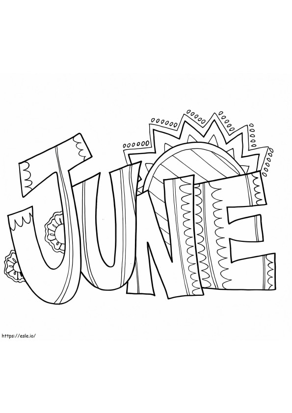 Welcome June coloring page
