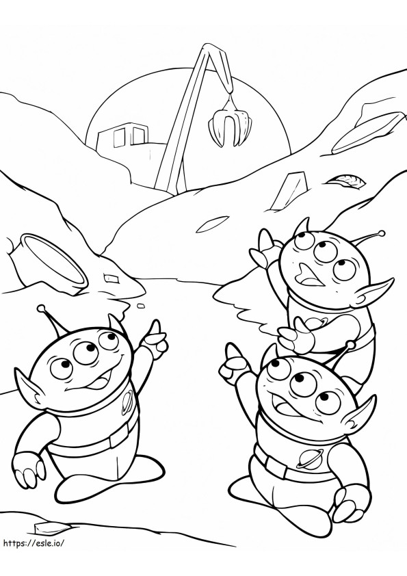 Three Extraterrestrials coloring page