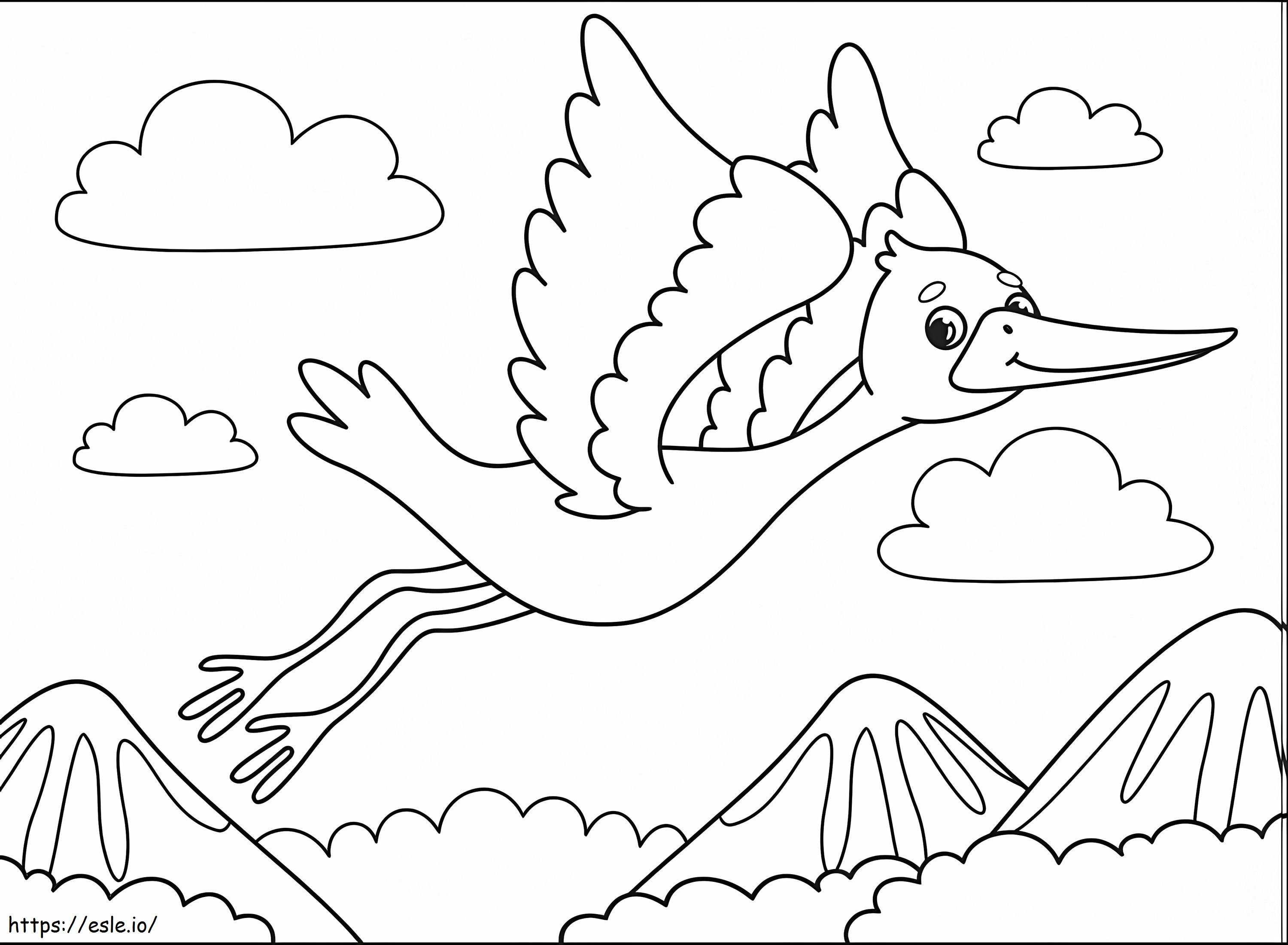 Happy Stork coloring page