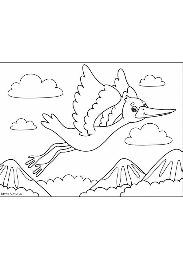 Happy Stork coloring page