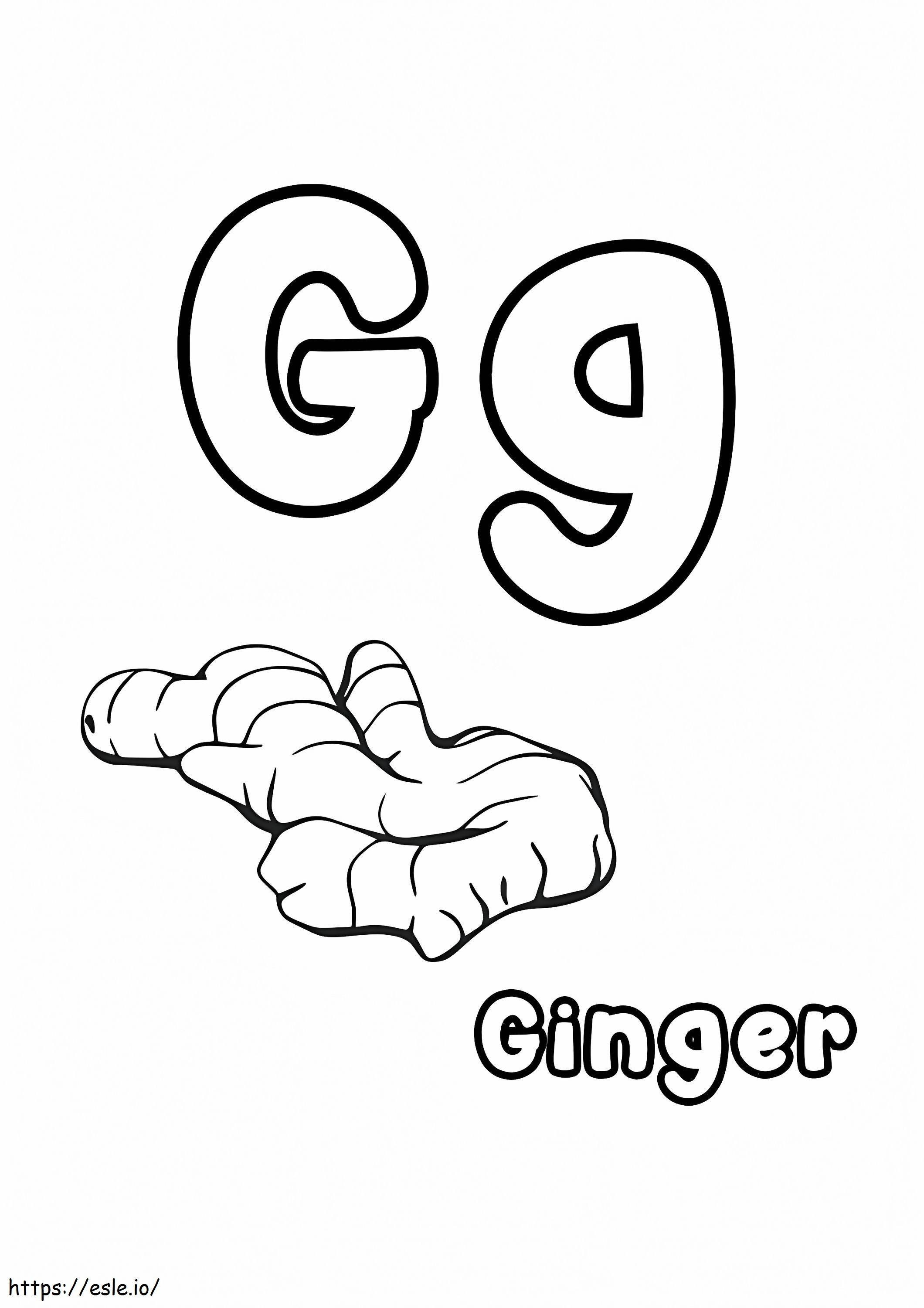 Letter G And Ginger coloring page