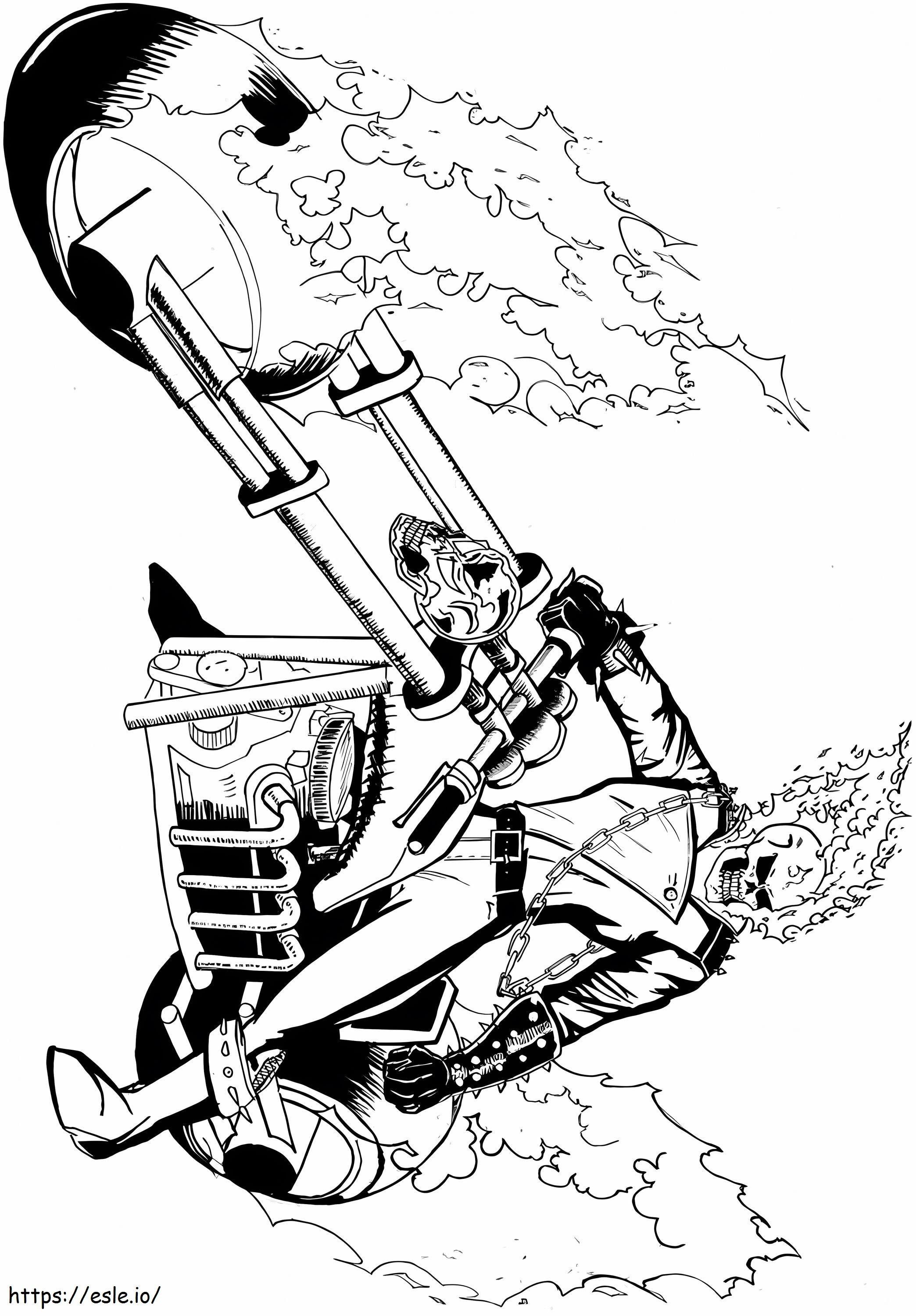 1566200383 Ghost Rider And His Motor A4 coloring page