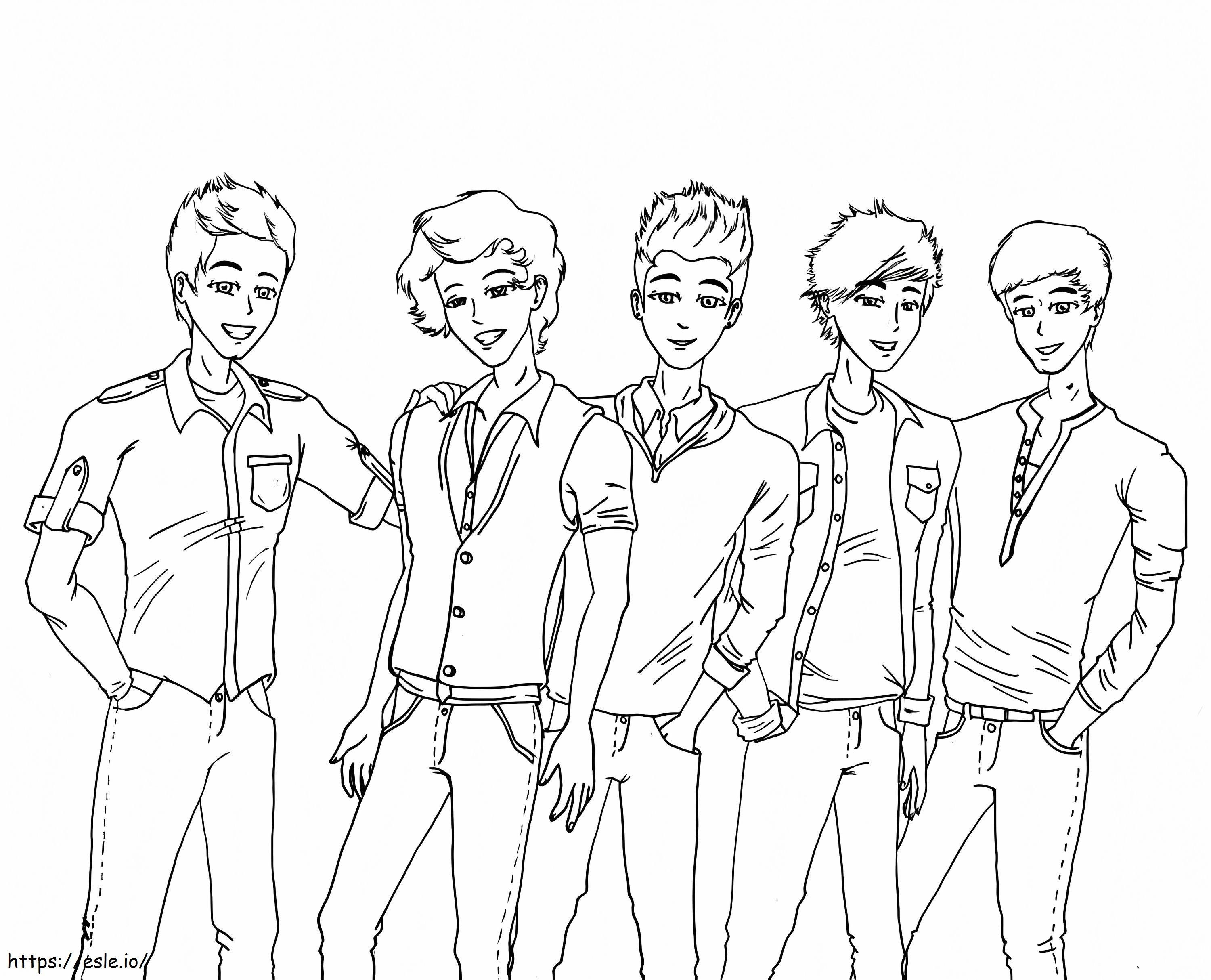 Coloriage Joyeux One Direction à imprimer dessin