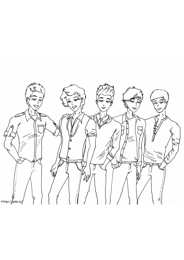 Happy One Direction coloring page