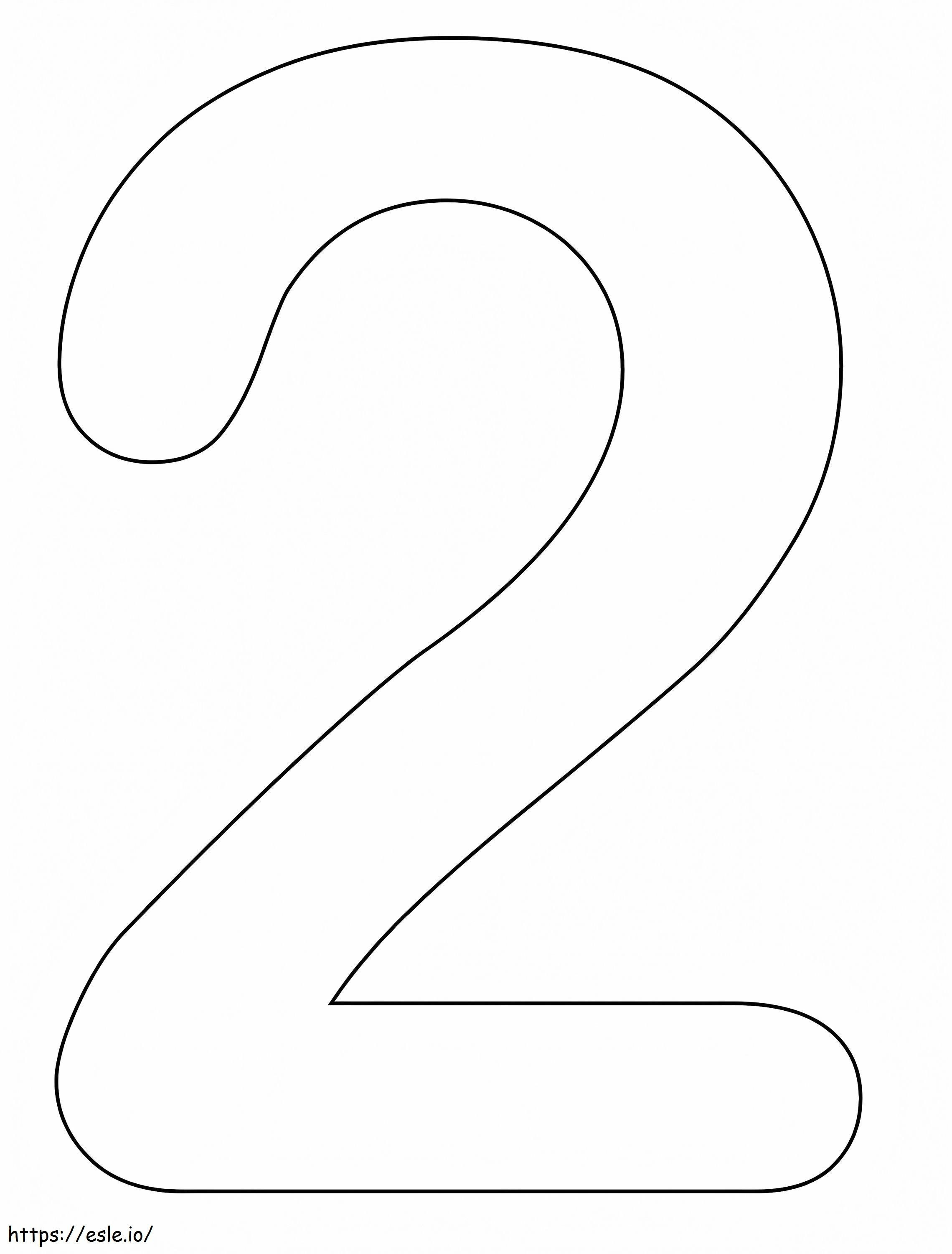 Printable Number 2 coloring page