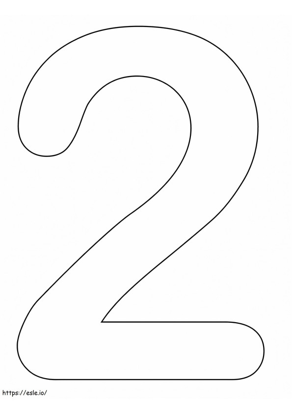 Printable Number 2 coloring page