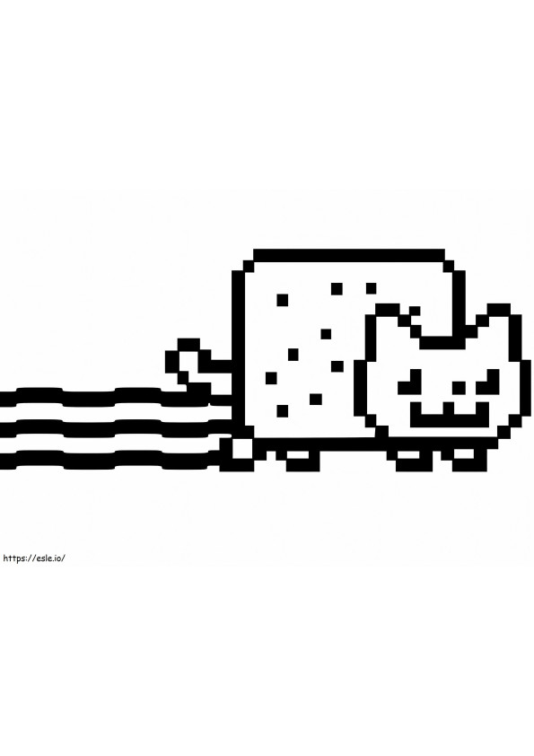 Nyan kat om af te drukken kleurplaat