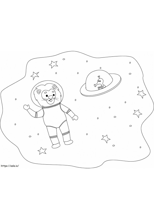 Lion In Space coloring page
