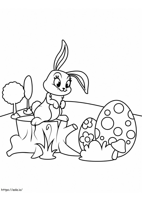 Coloriage lapin de Pâques à imprimer dessin