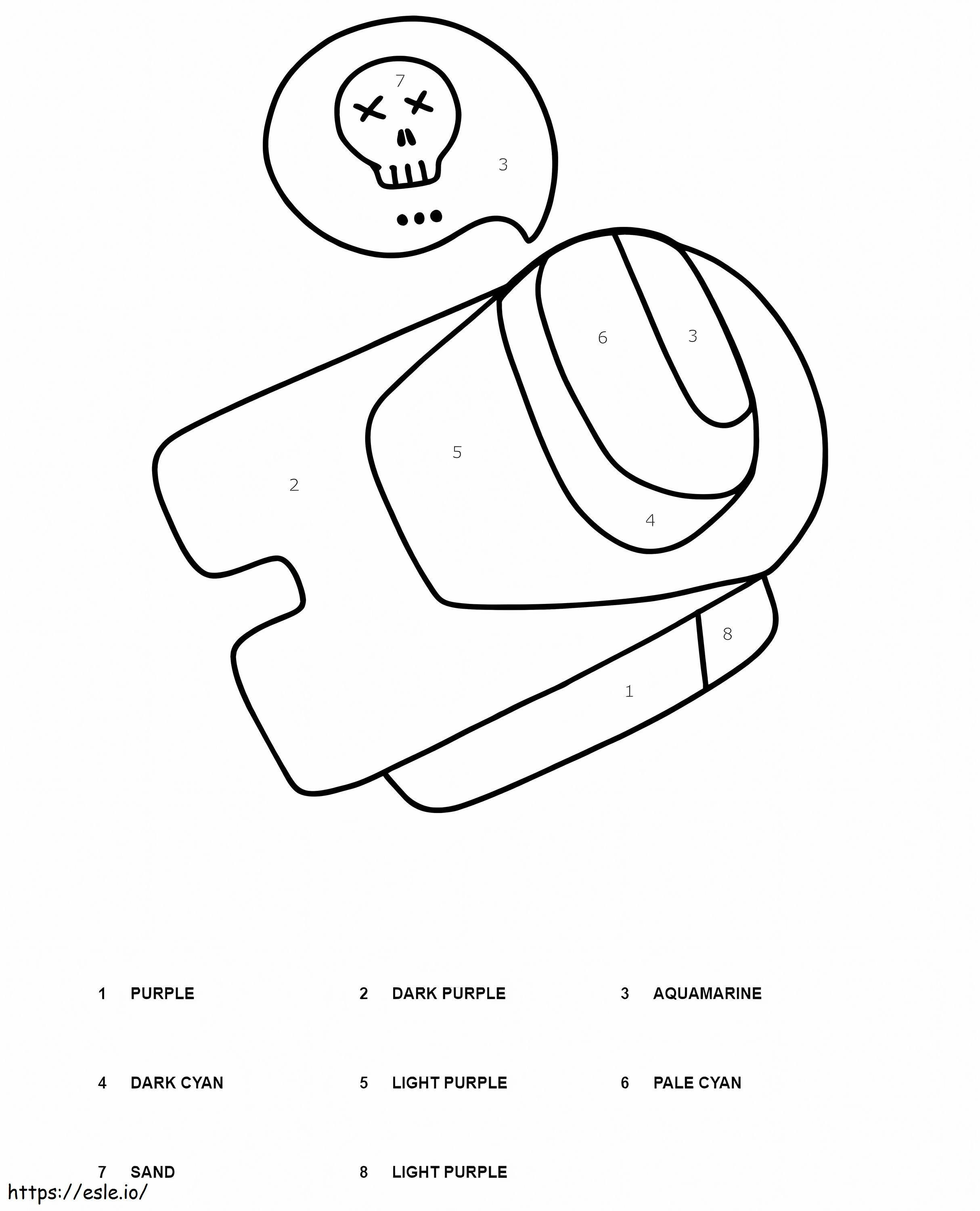 Print Among Us Color By Number Worksheet coloring page