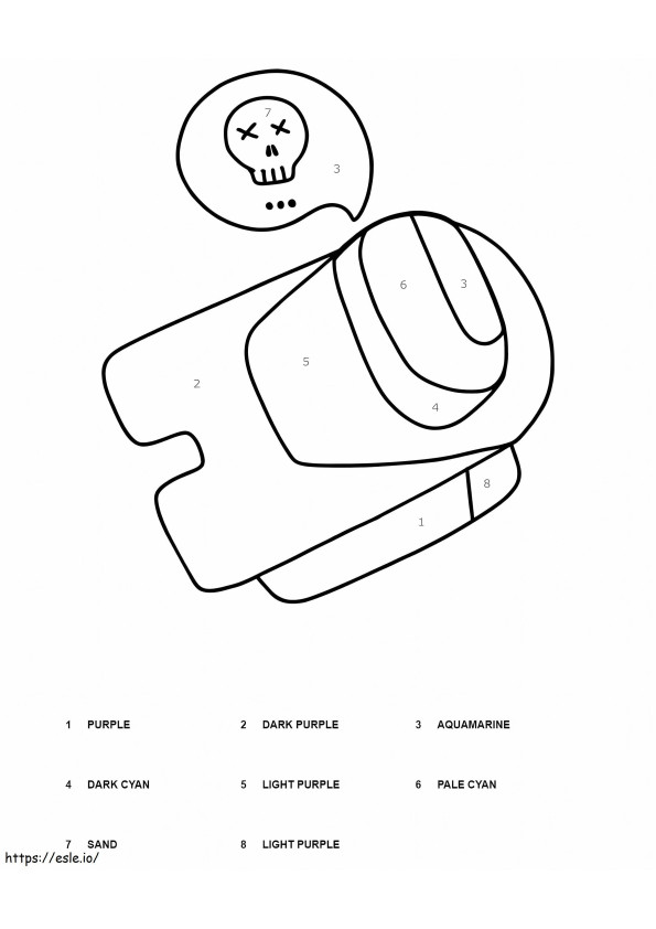 Print Among Us Color By Number Worksheet coloring page