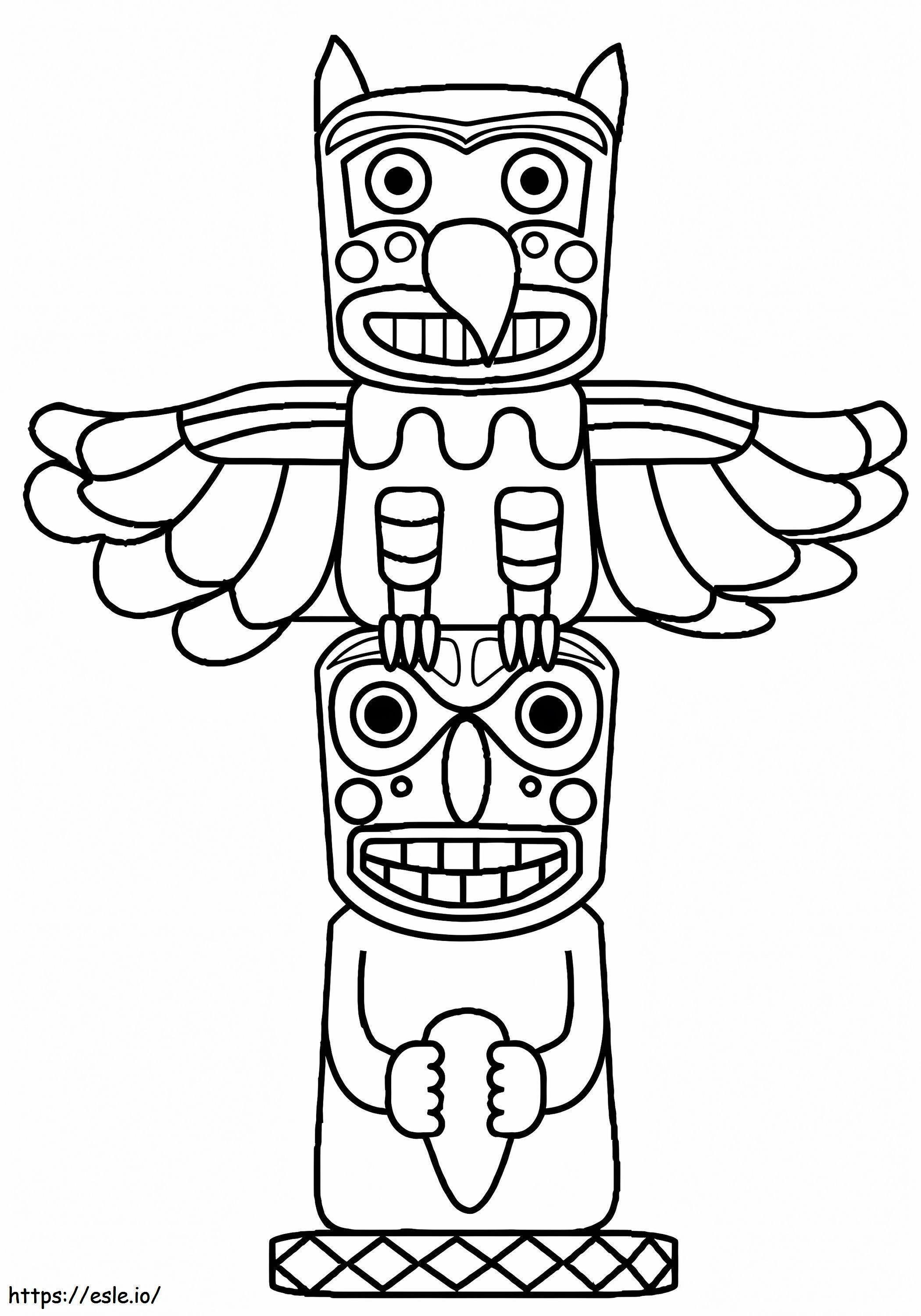 Tiang Totem Biasa Gambar Mewarnai