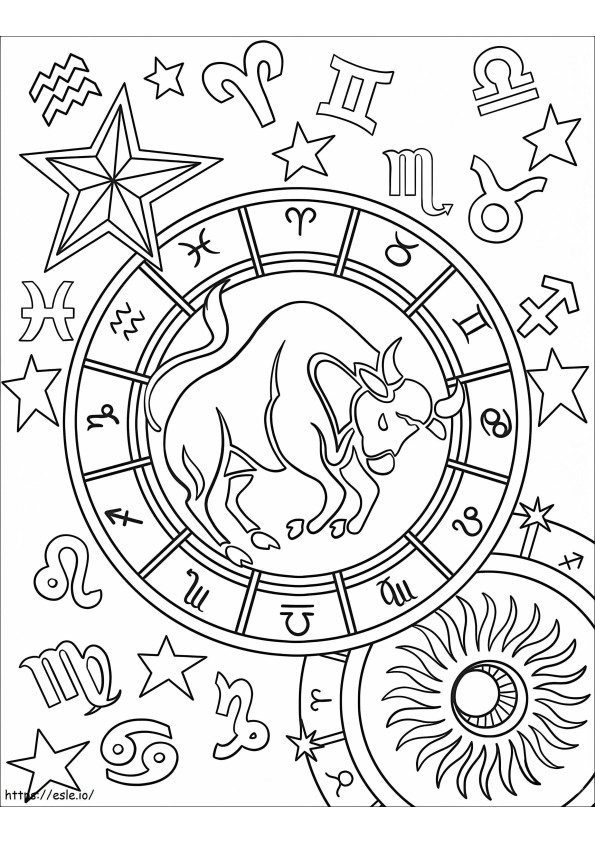 1597796135 Taurus Zodiac Sign coloring page