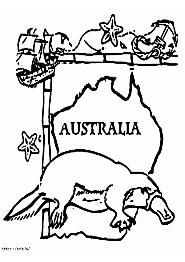 Australia Platypus coloring page