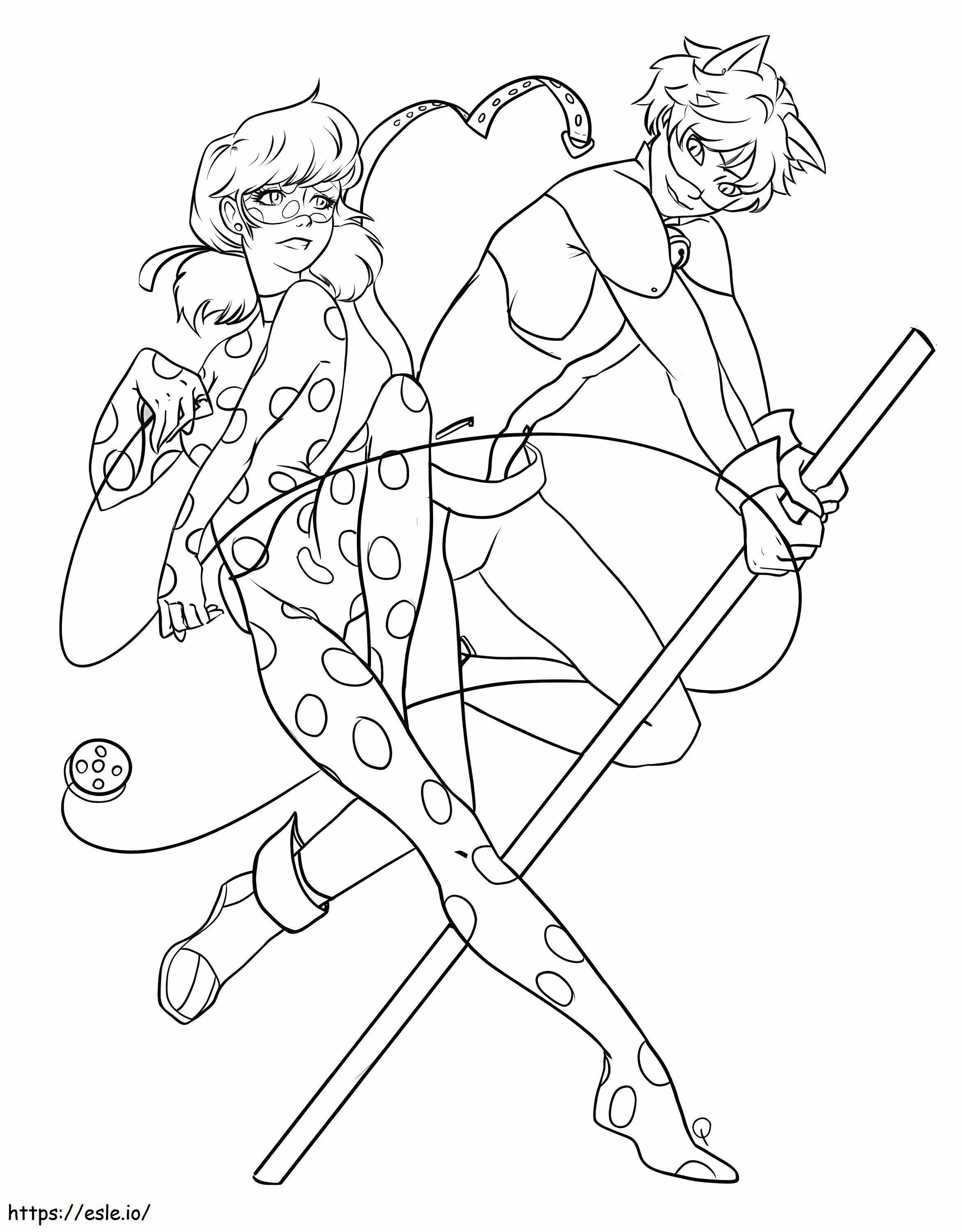 Miraculous Ladybug And Cat Noir coloring page