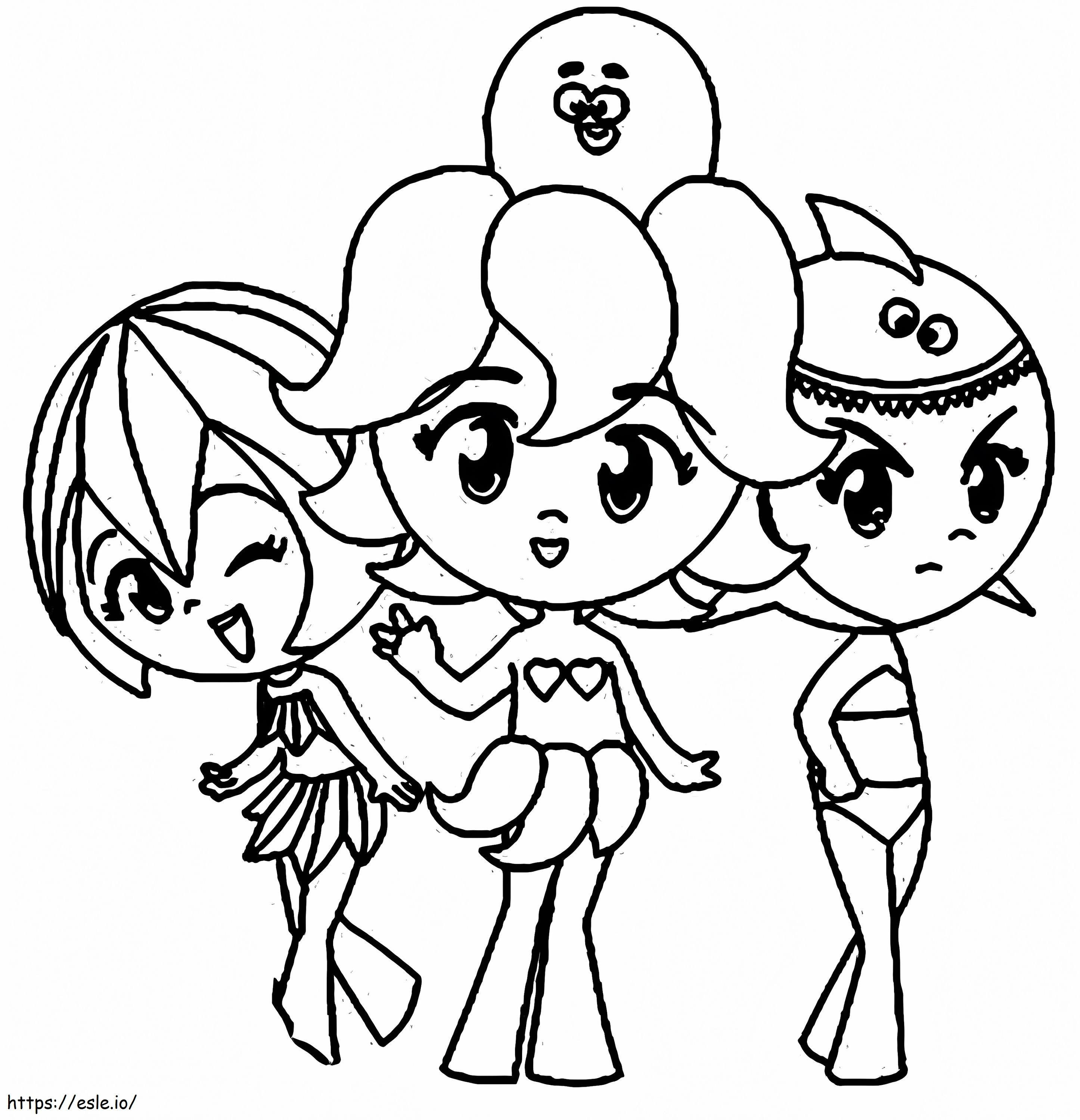 Cute Sea Princesses coloring page