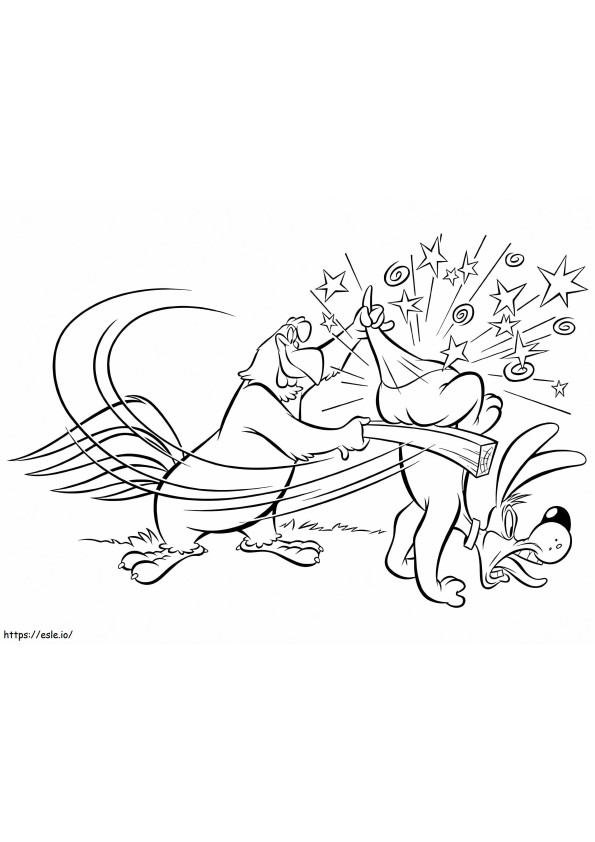 Foghorn Leghorn And Barnyard Dawg coloring page