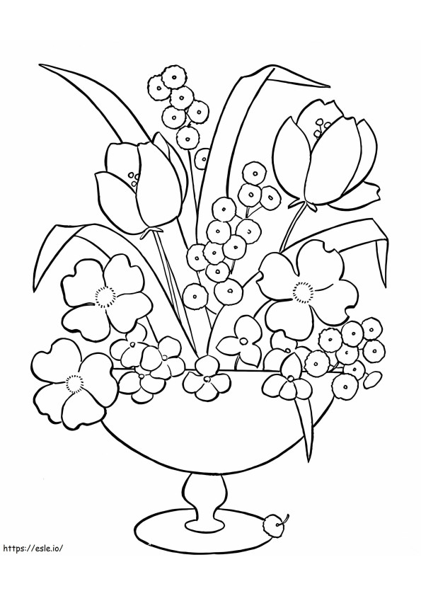 Coloriage Vase à fleurs 7 à imprimer dessin