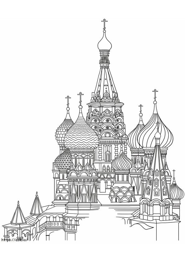 Pyhän Vasilin katedraali 10 värityskuva