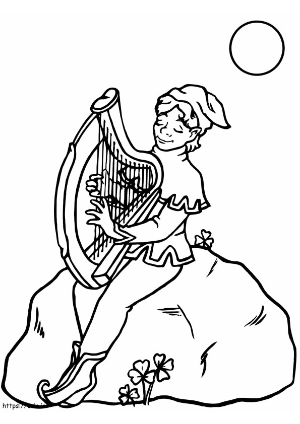 Coloriage Jouer de la harpe 1 à imprimer dessin