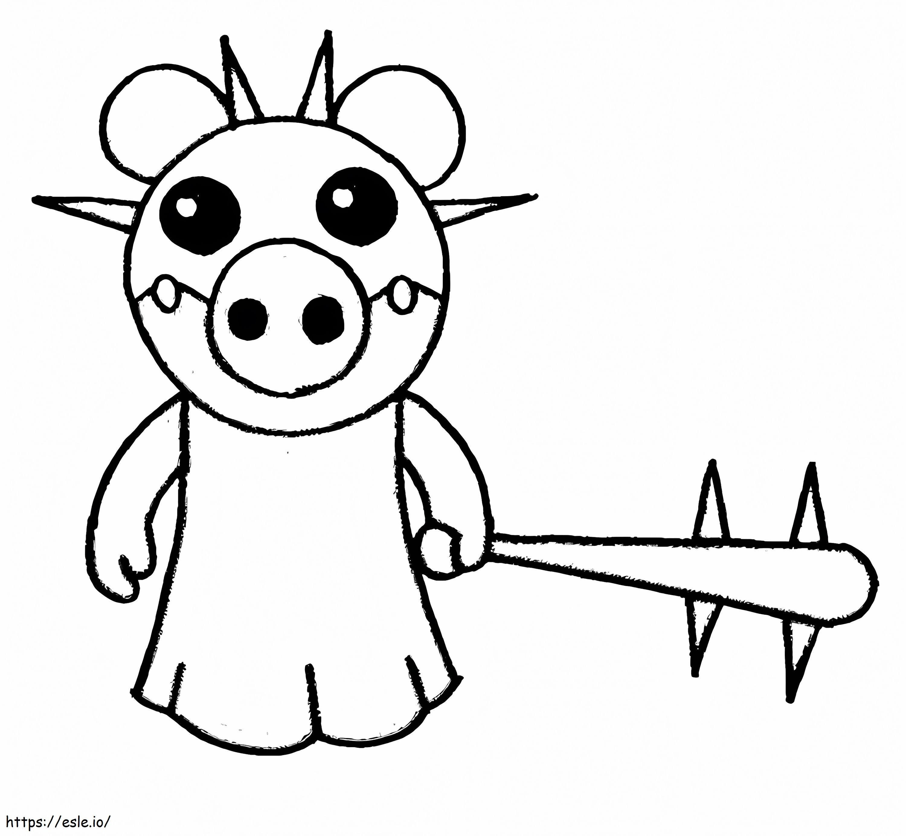 Frostiggy Piggy Roblox coloring page