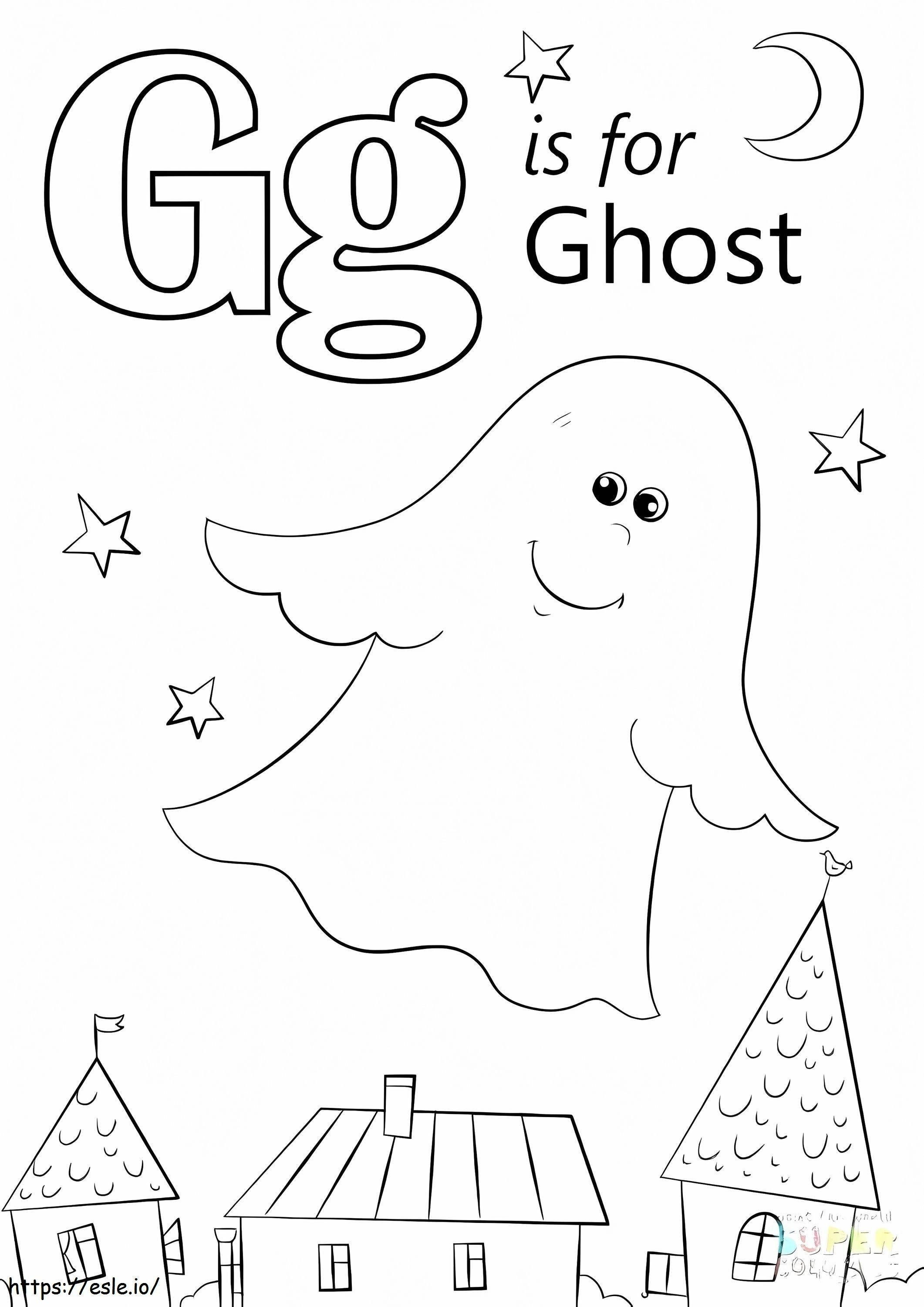 G Is For Ghost coloring page