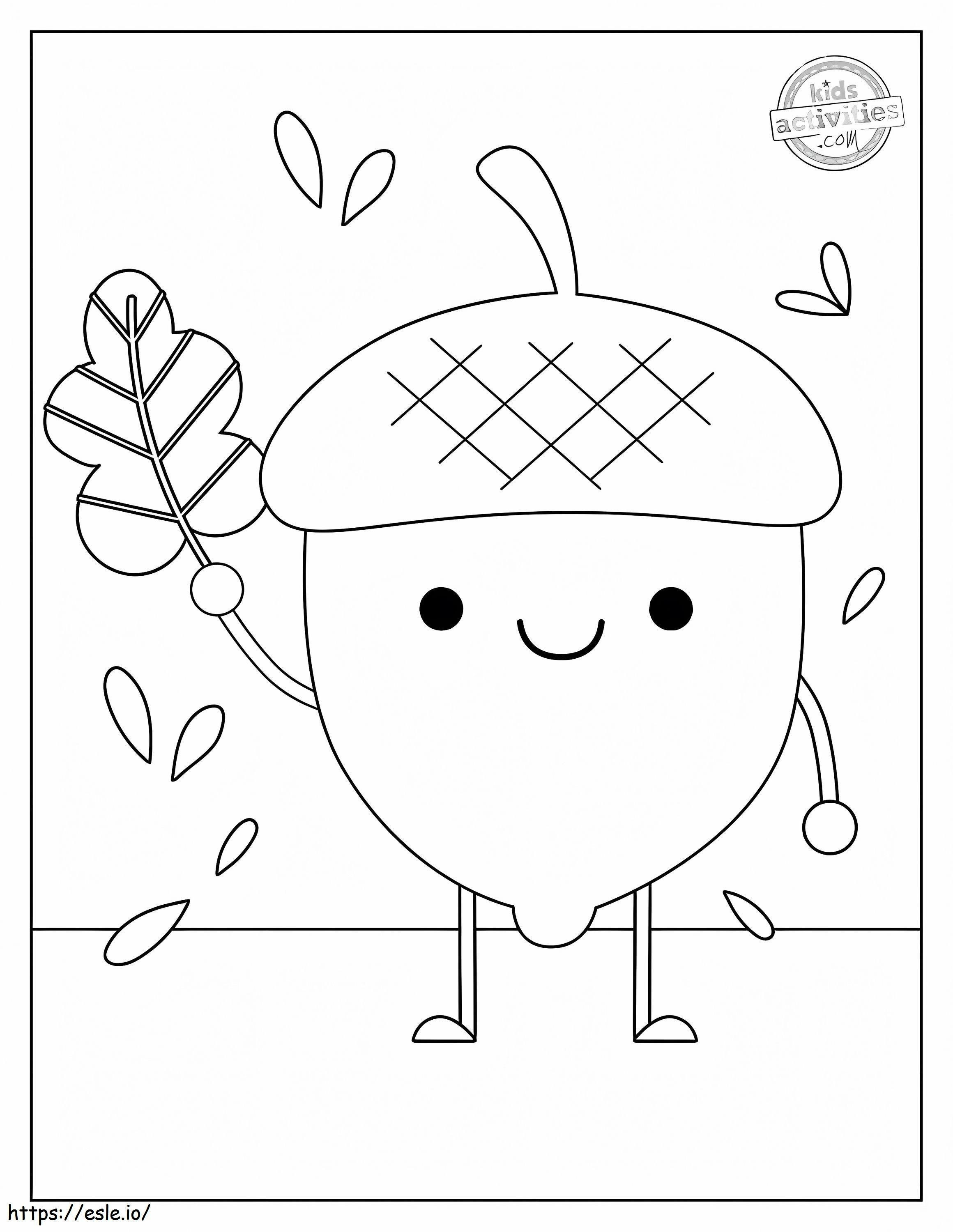 Acorn Smiling coloring page