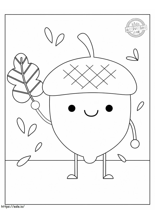 Acorn Smiling coloring page