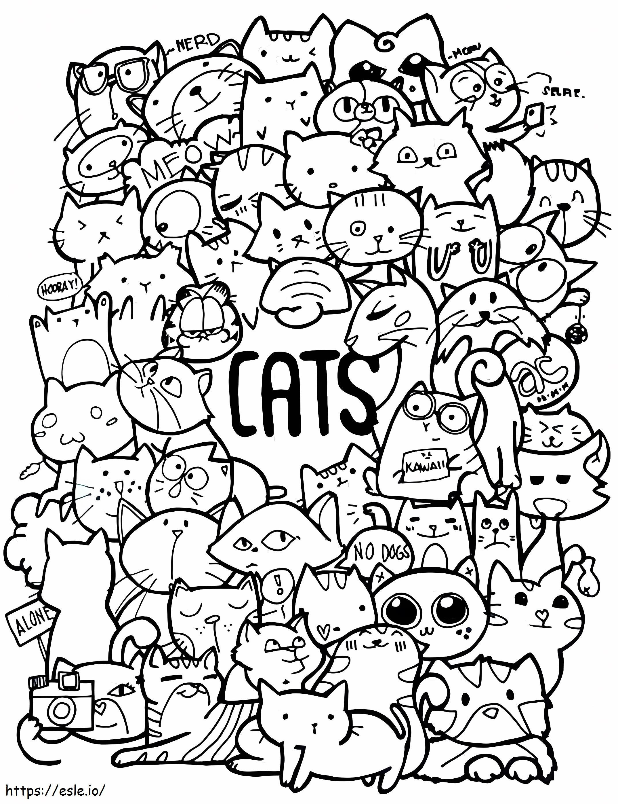 Cat Aesthetics coloring page