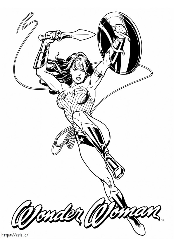 Coloriage Wonder Woman 4 à imprimer dessin